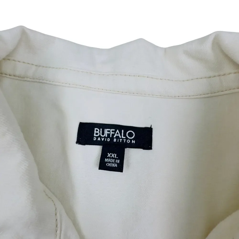 Buffalo David Bitton Cream Classic Timeless Trucker Denim Jacket Women's XXL